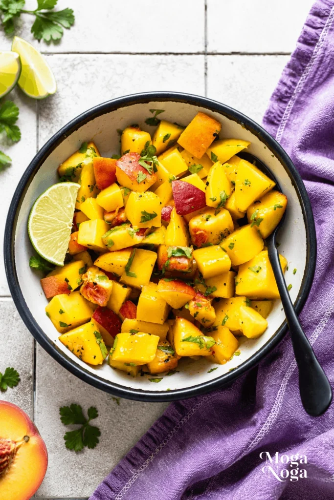 Chili Miso Salmon with Peach Mango Salsa-2