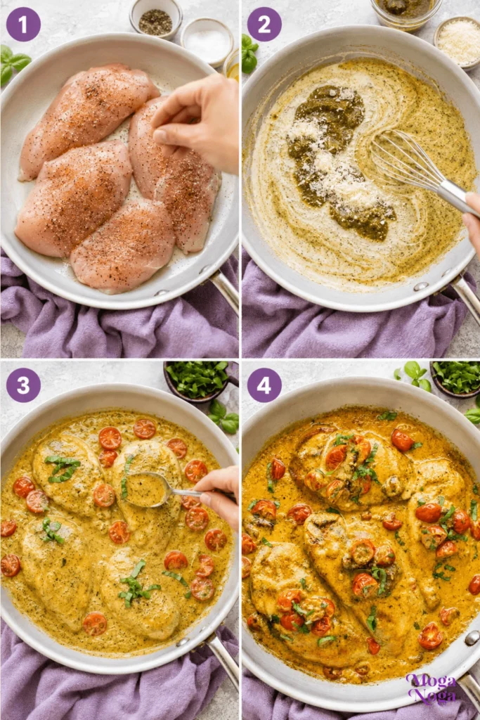 Creamy Pesto Chicken-Instructions