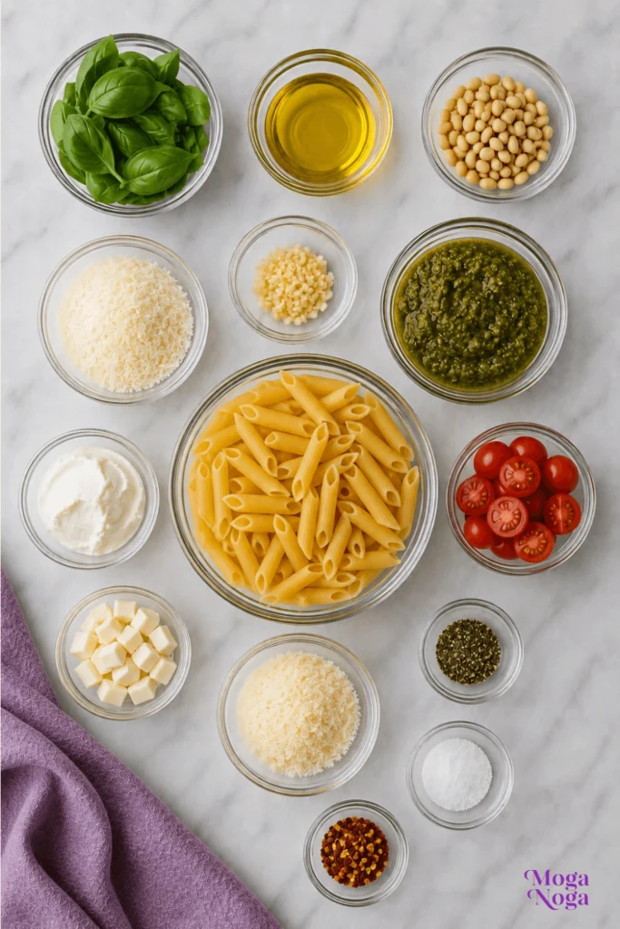 Creamy Pesto Pasta-Ingredients
