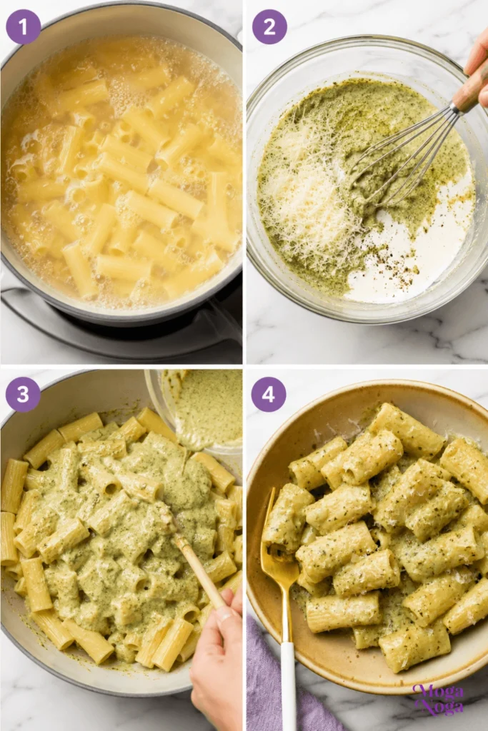 Creamy Pesto Pasta-Instructions
