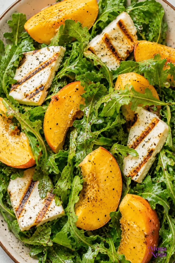 Grilled Halloumi, Corn and Peach Summer Salad-1