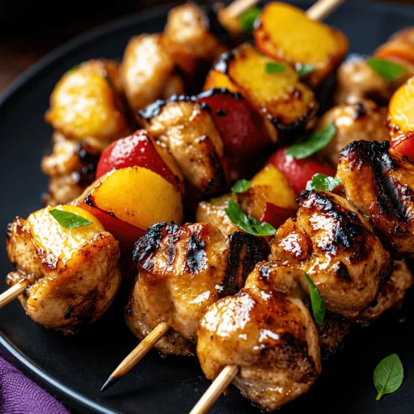 Jalapeno Peach Chicken Skewers