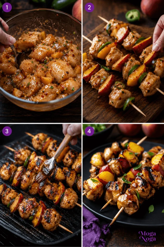 Jalapeno Peach Chicken Skewers-Steps