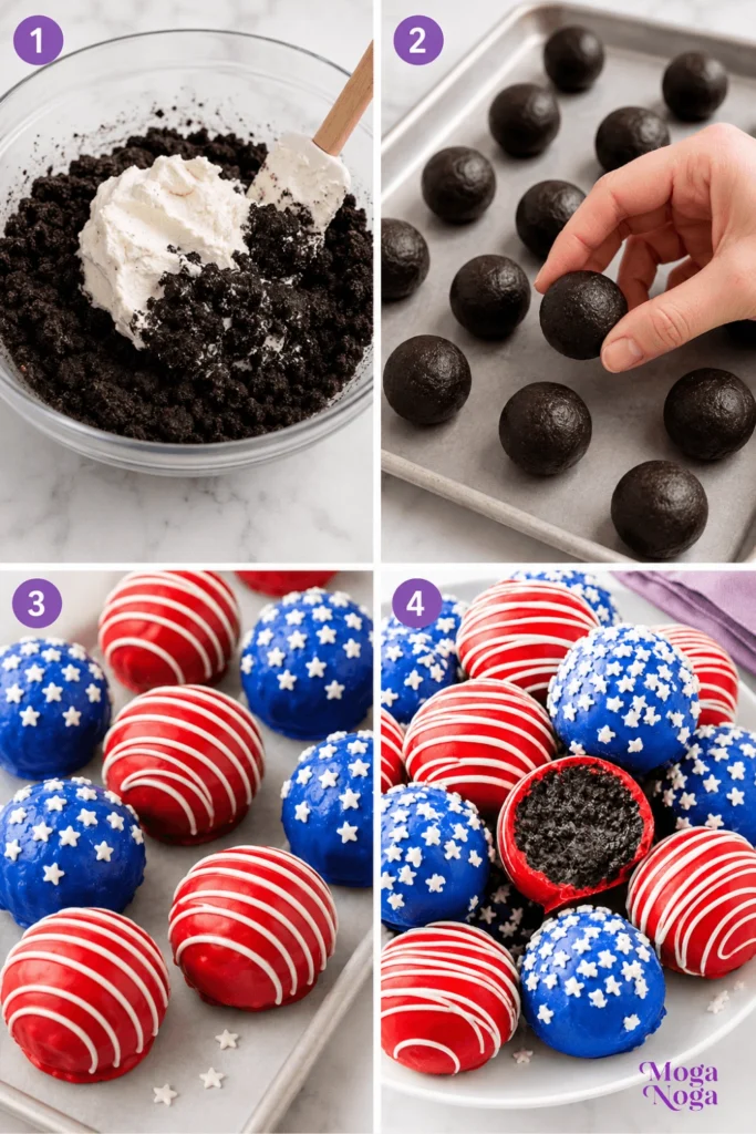 Patriotic Oreo Balls-Instructions