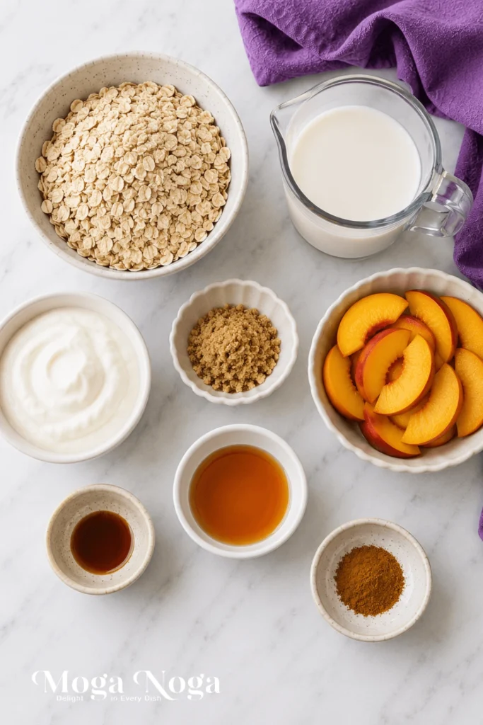 Peaches and Cream Oatmeal-ingredients