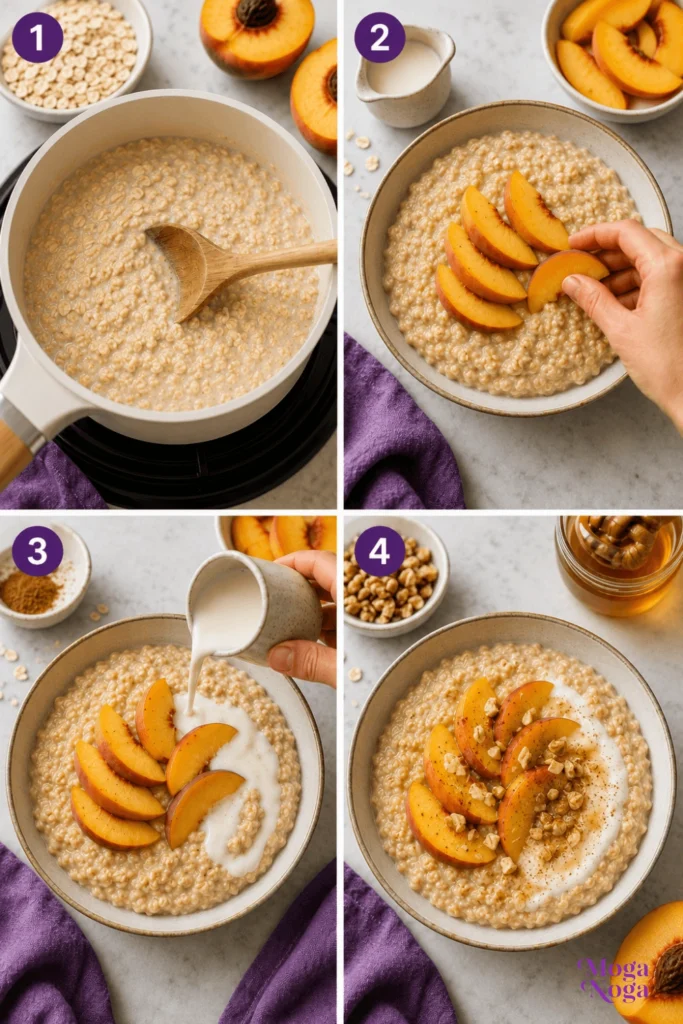 Peaches and Cream Oatmeal-steps