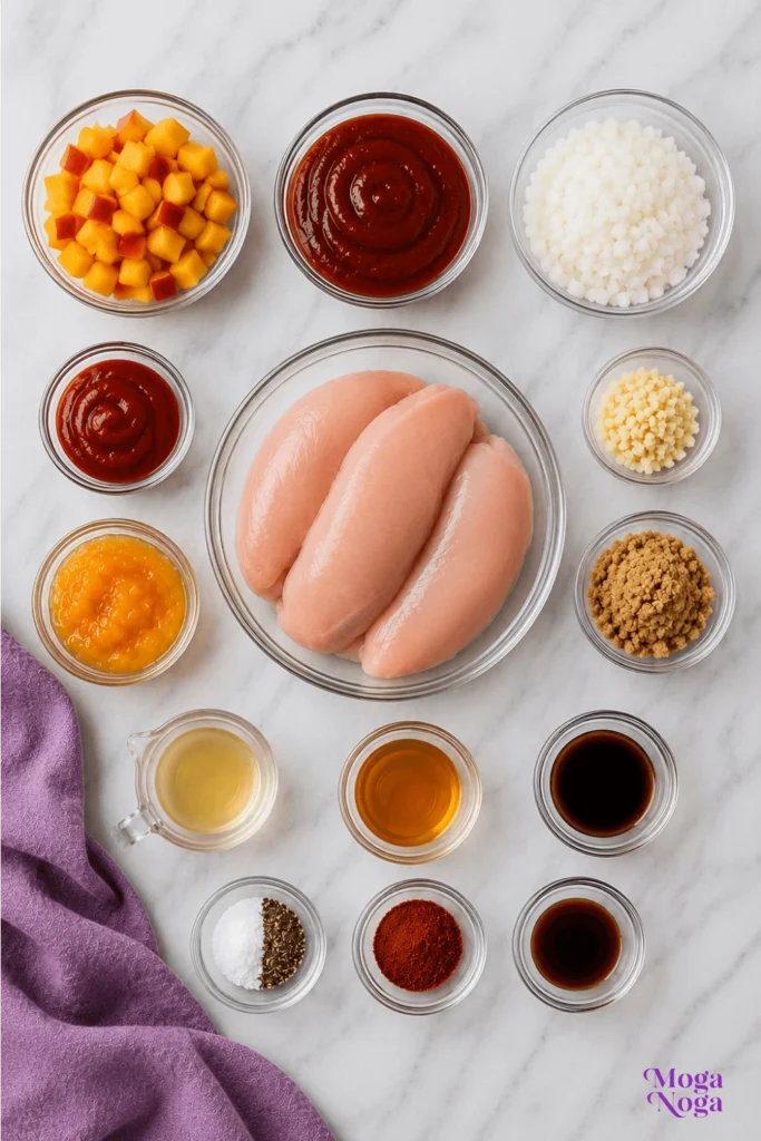 Slow Cooker Peach Barbecue Chicken-Ingredients