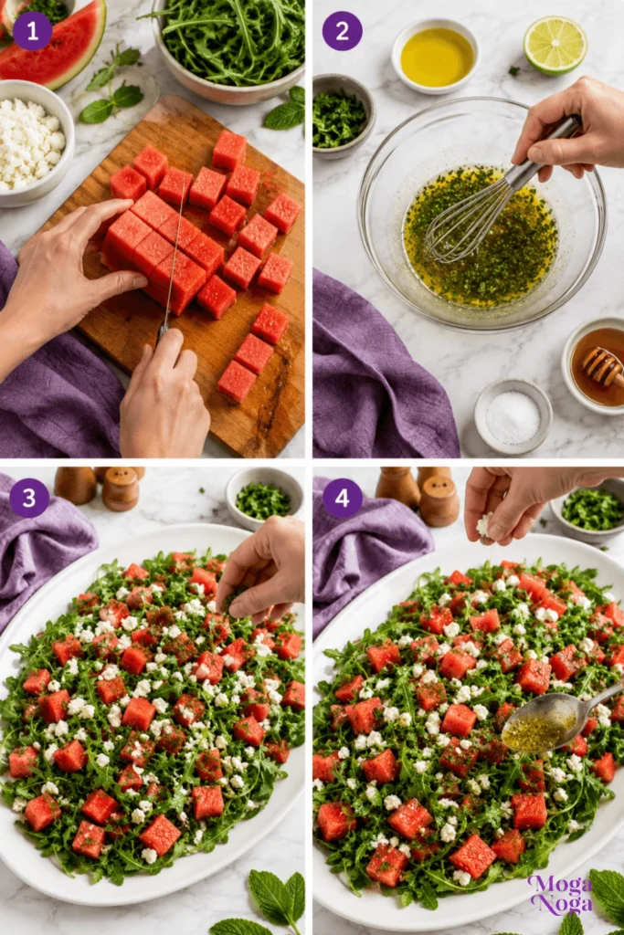 Watermelon Feta Salad-Steps