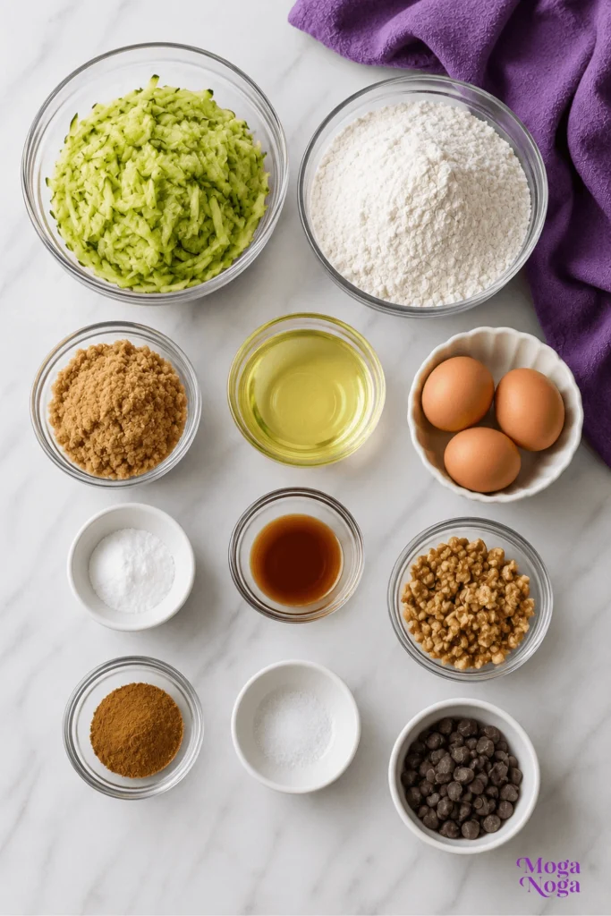 Zucchini Bread Recipe-Ingredients