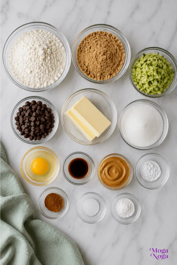 Zucchini Chocolate Chip Cookies-Ingredients