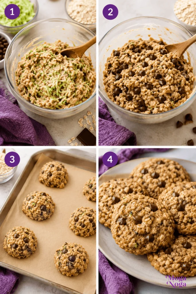 Zucchini Chocolate Chip Cookies-Instructions