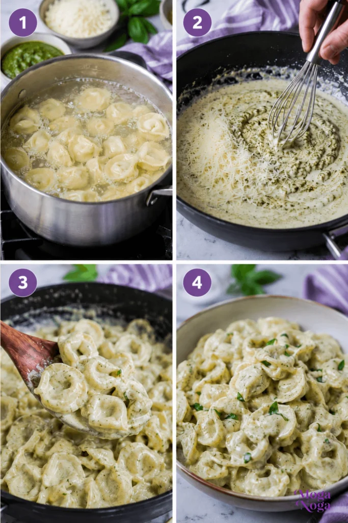 Creamy Pesto Tortellini-Instructions